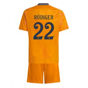 Real Madrid Antonio Rudiger #22 Borta Kläder Barn 2024-25 Kortärmad (+ Korta byxor)